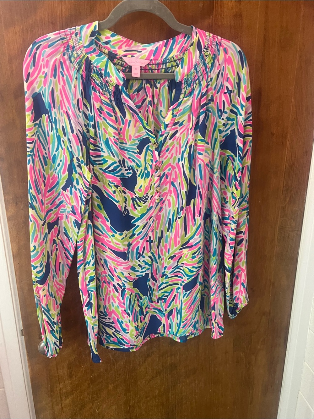 Lilly Pulitzer Elsa Top Vibrant Multi-Color Printed Women's Blouse